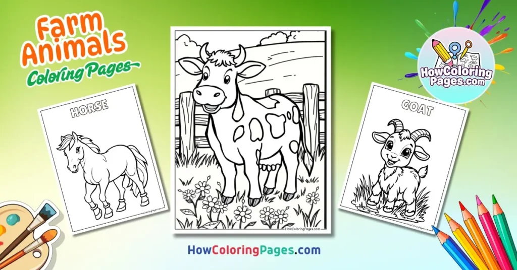 Free Farm Animal Coloring Pages – Printable PDF Bundle