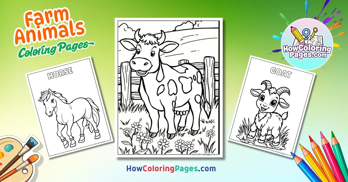 🐄 Farm Animal Coloring Pages – Free PDF Printables for All Ages 1 Free Farm Animal Coloring Pages – Printable PDF Bundle