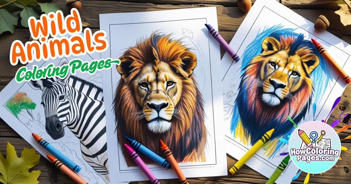 🦁 Wild Animals Coloring Pages – Free Printable PDF