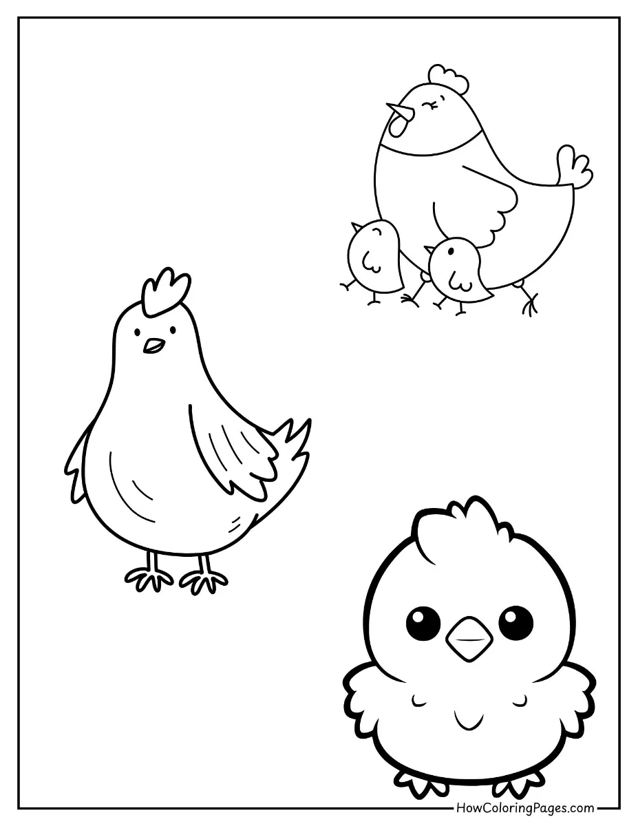 🐄 Farm Animal Coloring Pages – Free PDF Printables for All Ages 4 Farm animal coloring page chiken