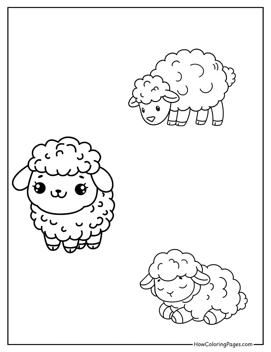 🐄 Farm Animal Coloring Pages – Free PDF Printables for All Ages 21 Farm animal coloring page cute sheeps