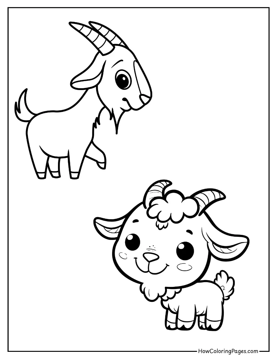 🐄 Farm Animal Coloring Pages – Free PDF Printables for All Ages 13 Farm animal coloring page funny goat