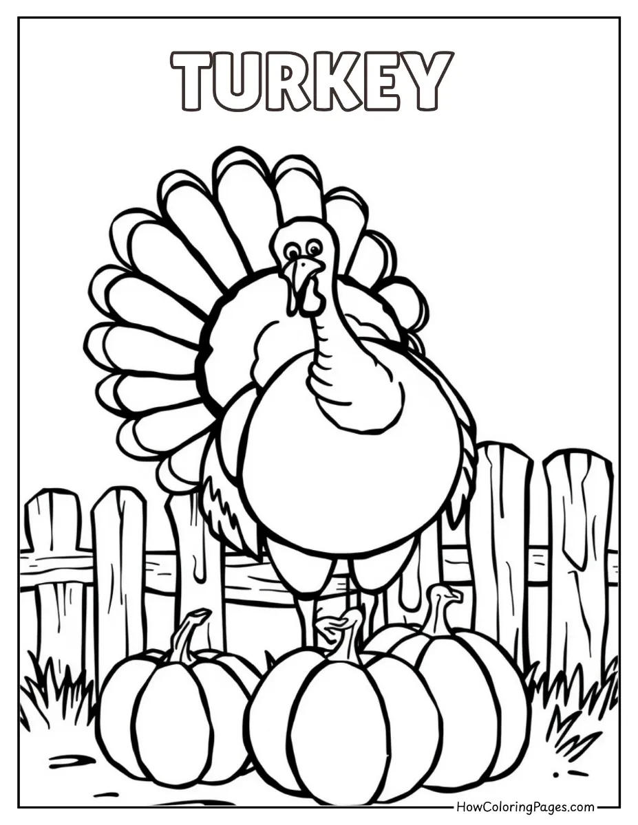 🐄 Farm Animal Coloring Pages – Free PDF Printables for All Ages 14 Farm animal coloring page halloween turkey