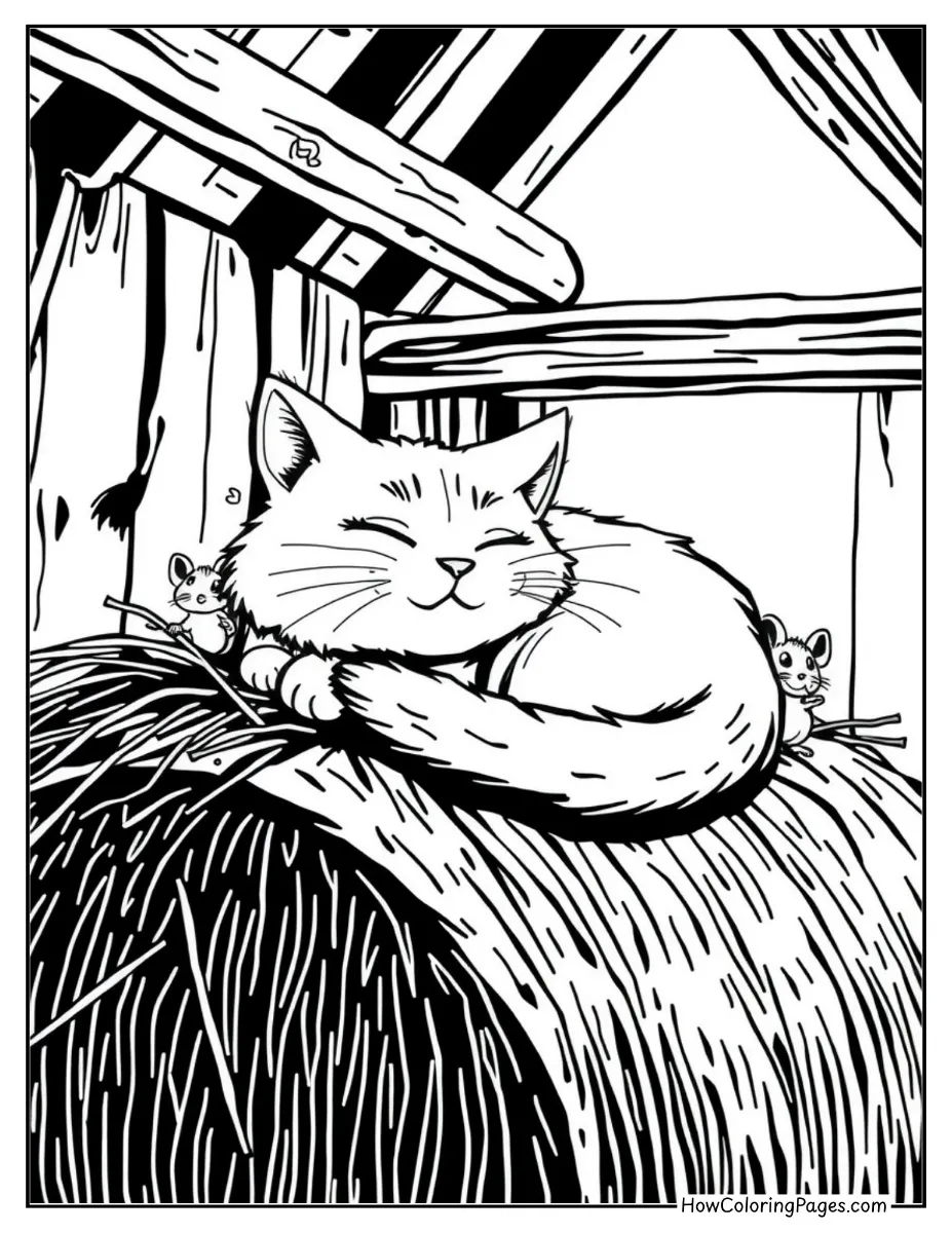 🐄 Farm Animal Coloring Pages – Free PDF Printables for All Ages 20 Farm animal coloring page lazy barn cat