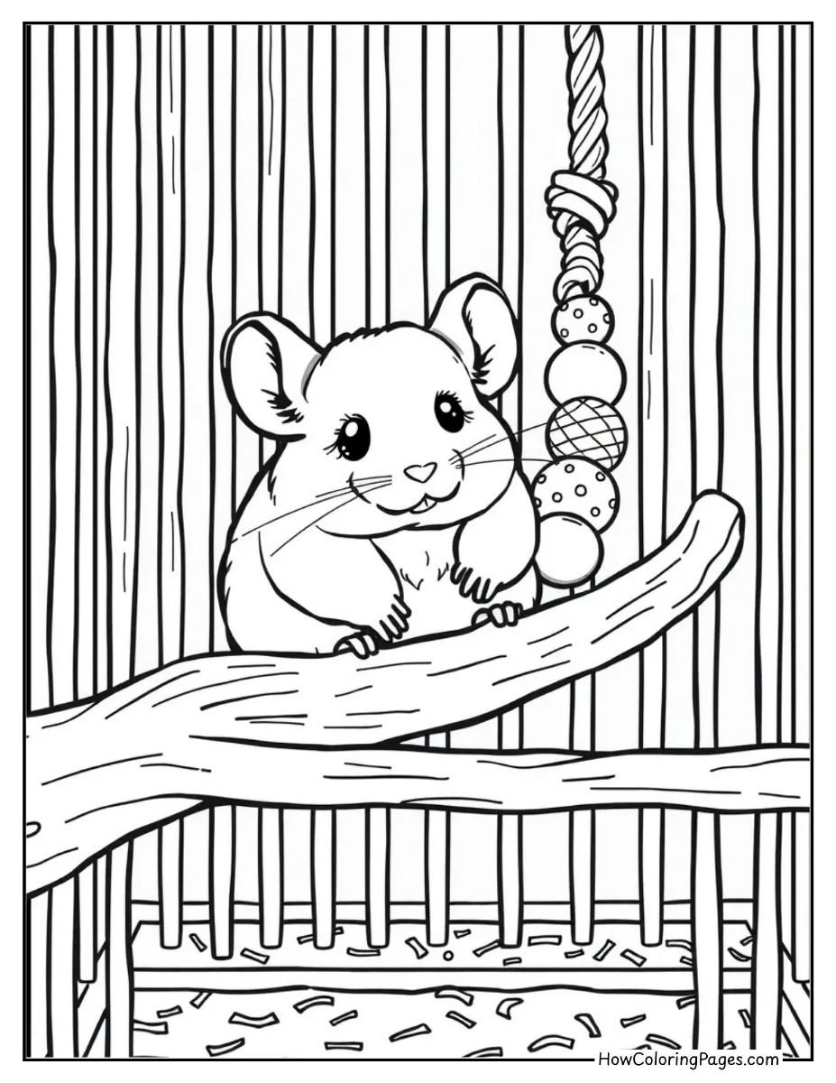🐾 Pet Animal Coloring Pages – Free PDF Printables for All Ages 14 Cute baby hamster holding a treat – printable coloring fun.