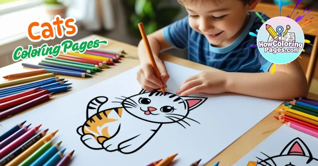 🐱 Cats Coloring Pages for Kids – Free & Fun Printable Sheets!