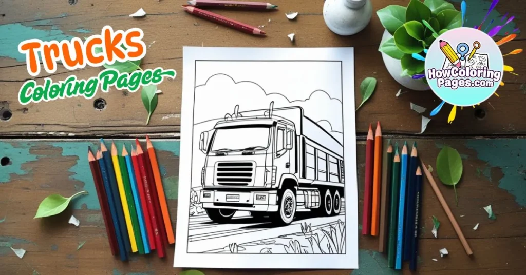 🚛 Trucks Coloring Pages for Kids – Free PDF Printables