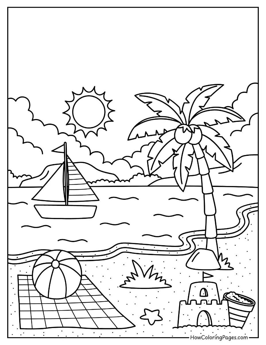 ⛵ Boats Coloring Pages for Kids – Free PDF Printables for Water-Lovers 7 Simple boat drawing coloring page for kids