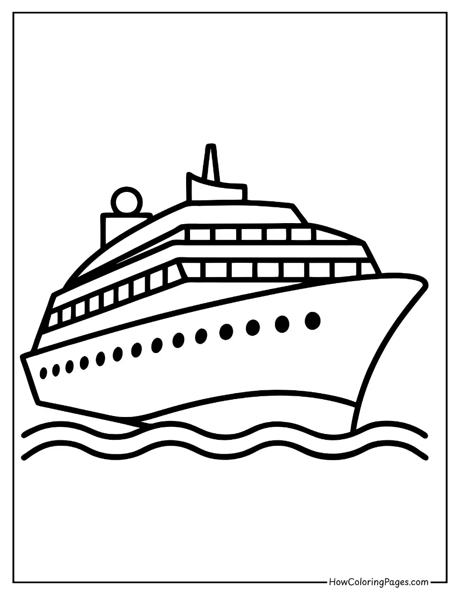 ⛵ Boats Coloring Pages for Kids – Free PDF Printables for Water-Lovers 3 Cruise ship coloring page for kids who love big boats