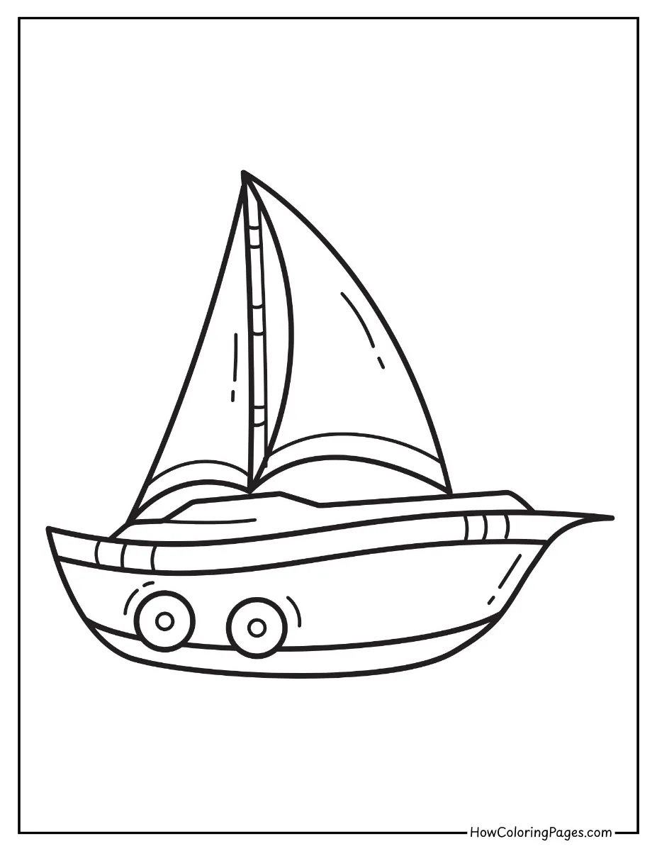 ⛵ Boats Coloring Pages for Kids – Free PDF Printables for Water-Lovers 12 Easy boat coloring page for toddlers and preschoolers