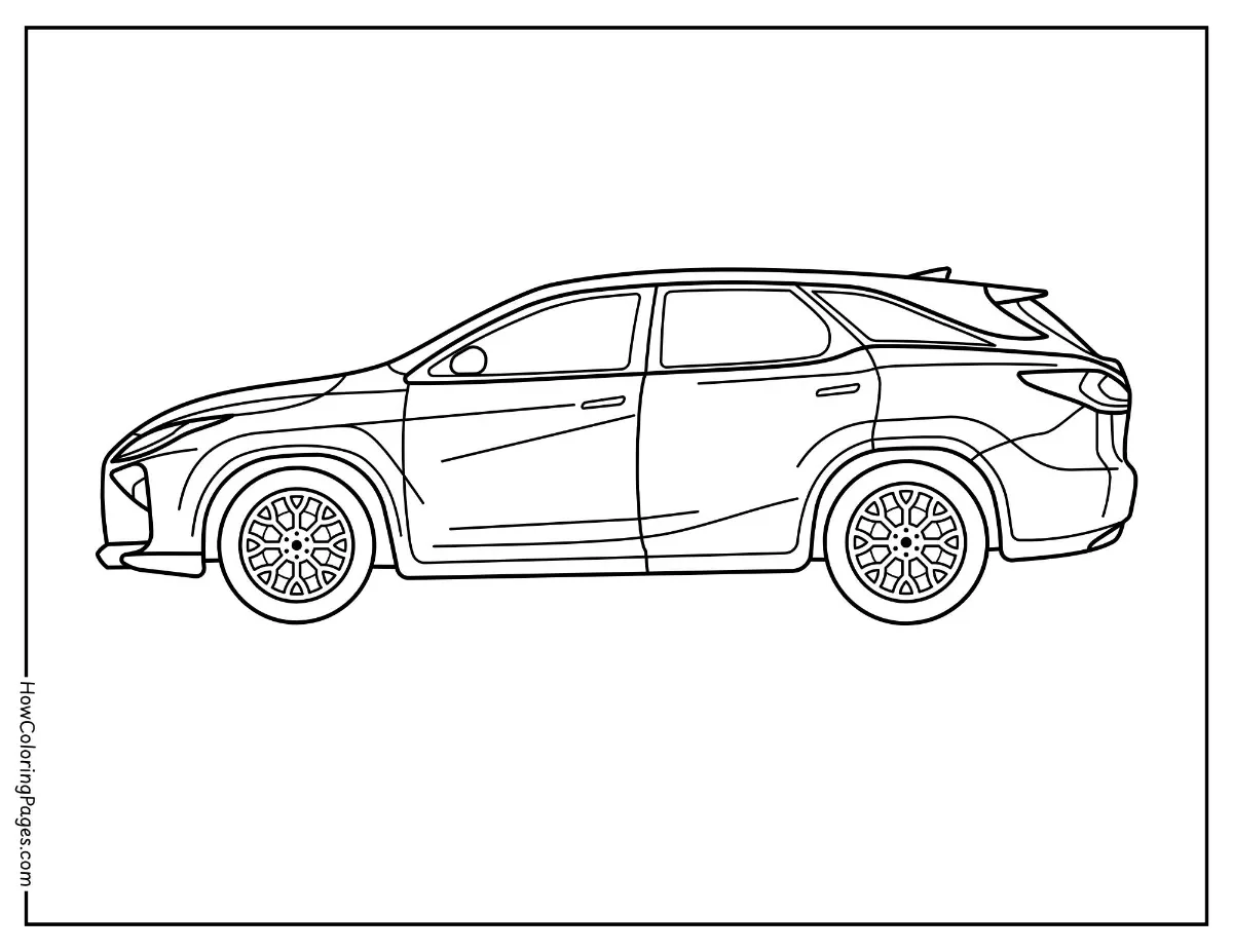 π Cars Coloring Pages for Kids β Free Printable Fun on Wheels 3 Detailed side view of a car β free car coloring page for kids.