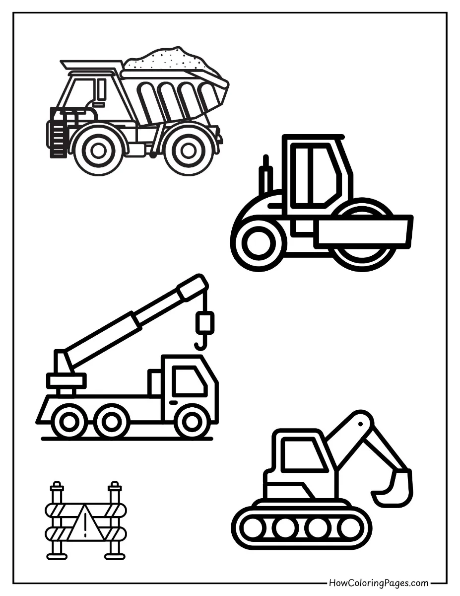 π§ Construction Vehicles Coloring Pages for Kids β Free PDF Printable Fun! 2 Fun construction vehicles coloring page for boys to color