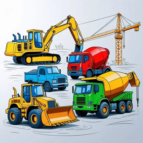 construction vehicles coloring pages for kids