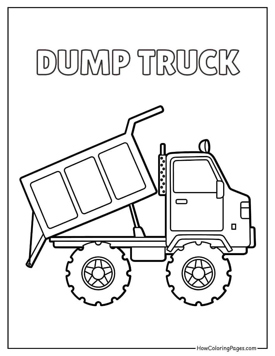 π§ Construction Vehicles Coloring Pages for Kids β Free PDF Printable Fun! 4 Dump truck construction vehicle coloring sheet for kids
