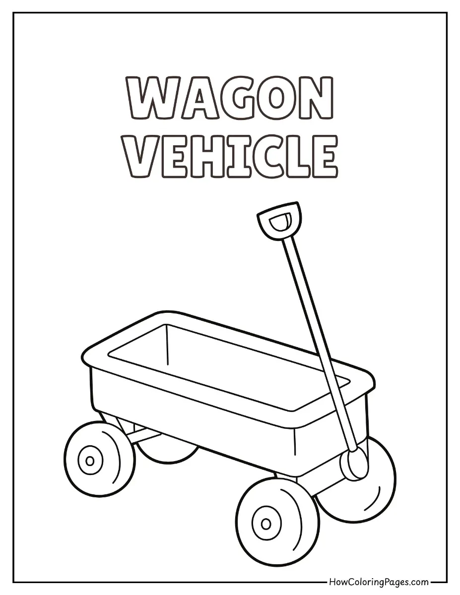 π§ Construction Vehicles Coloring Pages for Kids β Free PDF Printable Fun! 8 Wagon construction vehicle coloring page for children