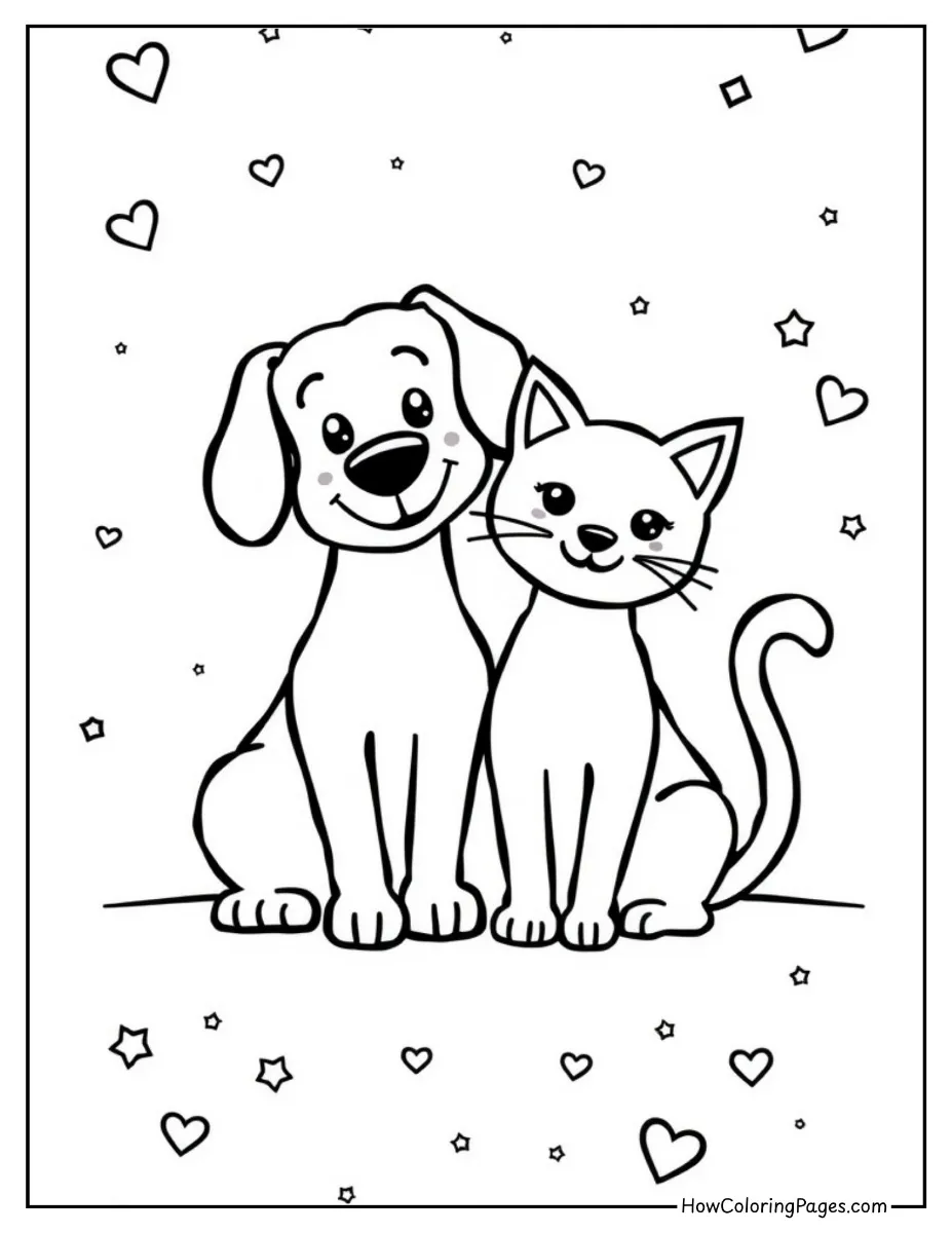 πΆ Dogs Coloring Pages for Kids β Free & Easy PDF Printable Fun! 8 dogs coloring page dog and cat friendship - πΆ Dogs Coloring Pages for Kids β Free & Easy PDF Printable Fun!