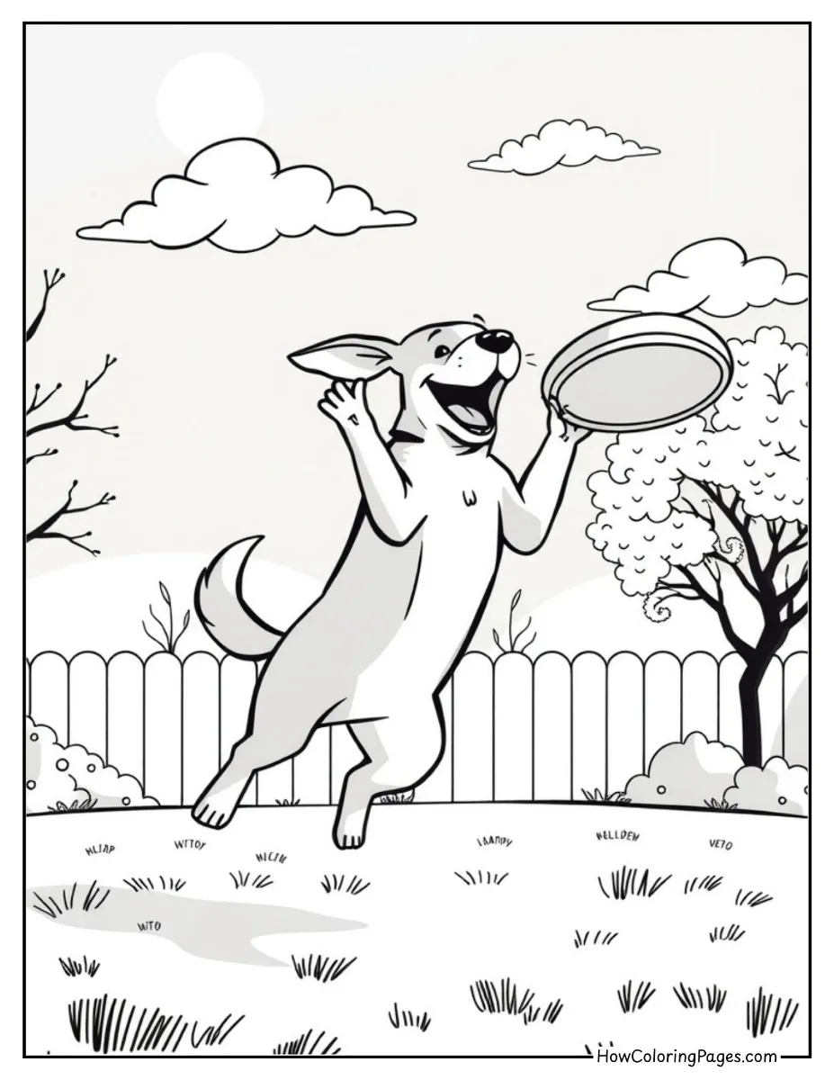 πΆ Dogs Coloring Pages for Kids β Free & Easy PDF Printable Fun! 9 dogs coloring page dog catching frisbee - πΆ Dogs Coloring Pages for Kids β Free & Easy PDF Printable Fun!