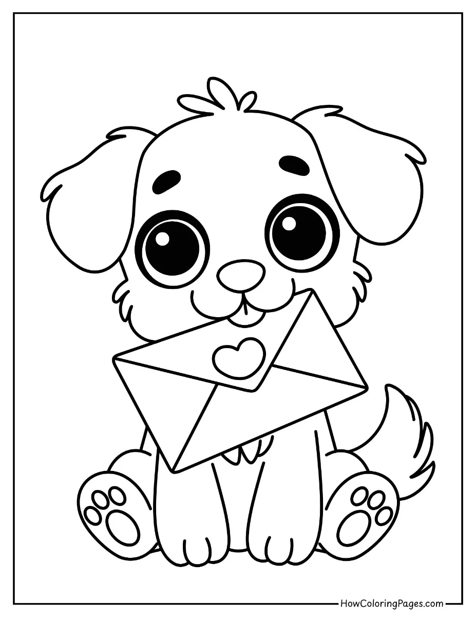 πΆ Dogs Coloring Pages for Kids β Free & Easy PDF Printable Fun! 14 dogs coloring page dog with envelope - πΆ Dogs Coloring Pages for Kids β Free & Easy PDF Printable Fun!