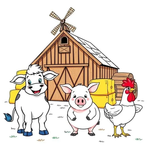 farm animals coloring pages for kids and adults