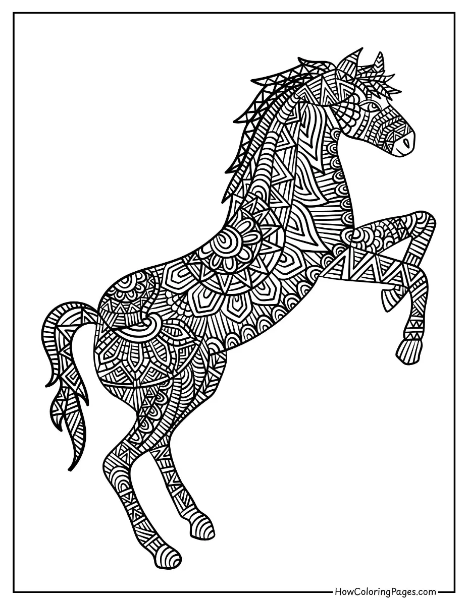π΄ Horse Coloring Pages for Kids β Free Printable PDF Fun! 16 Decorative horse mandala art for older kids and relaxation