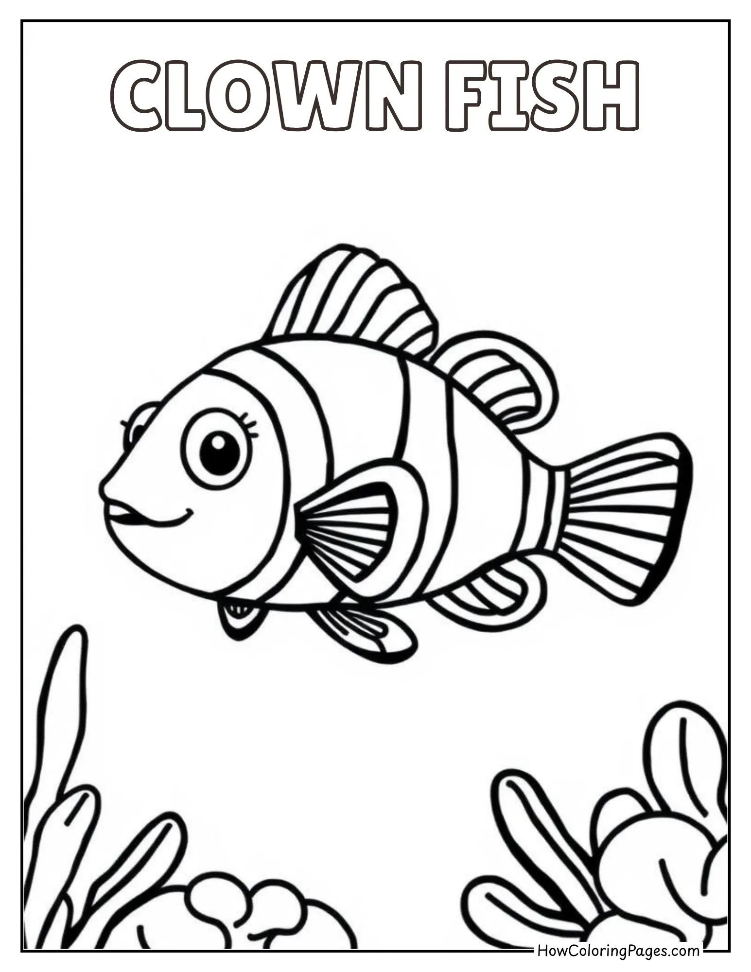 π Sea Animals Coloring Pages β Free Printable PDFs for Kids 14 Clownfish coloring page inspired by ocean reef fish