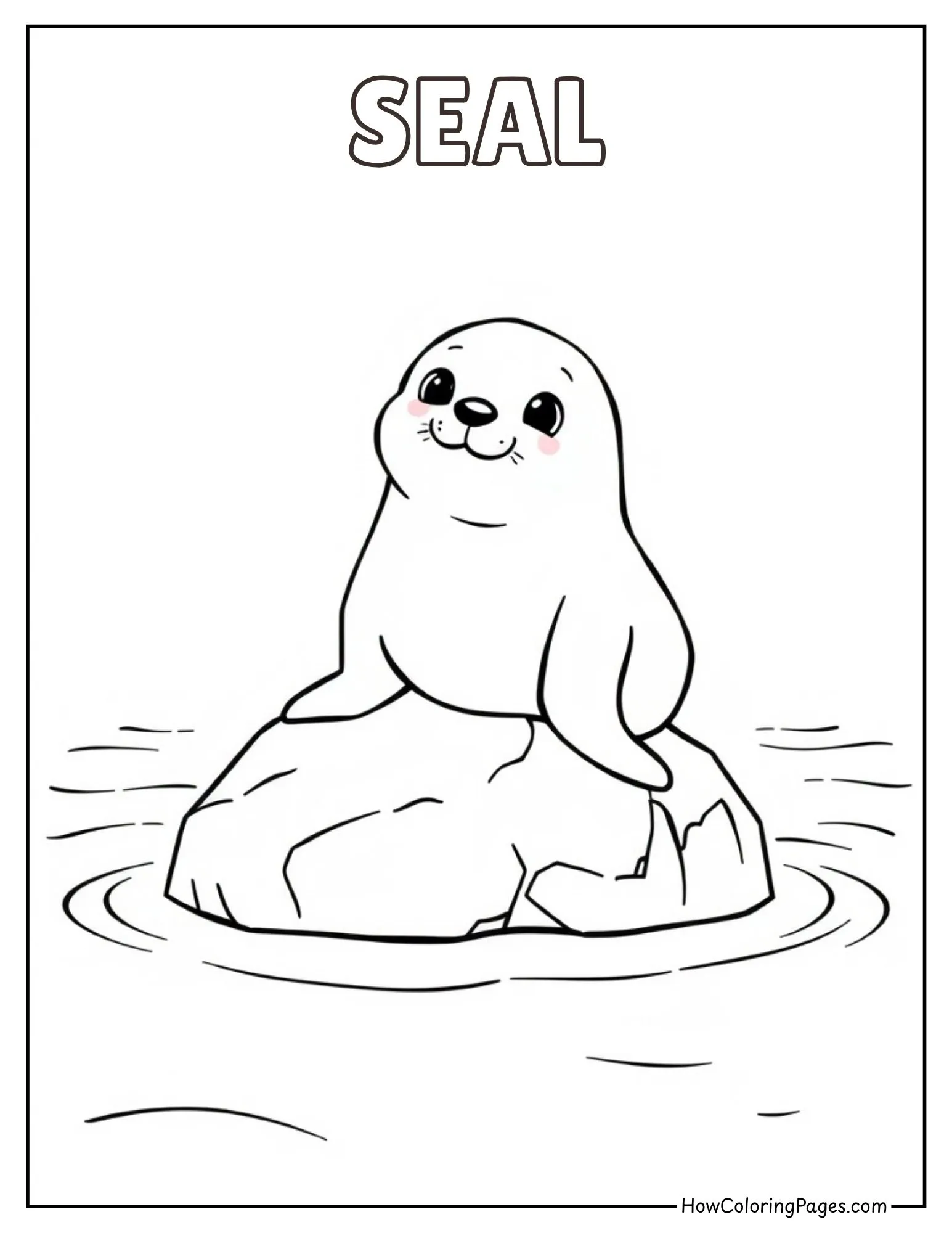 π Sea Animals Coloring Pages β Free Printable PDFs for Kids 9 Cute seal coloring page lying on a beach rock