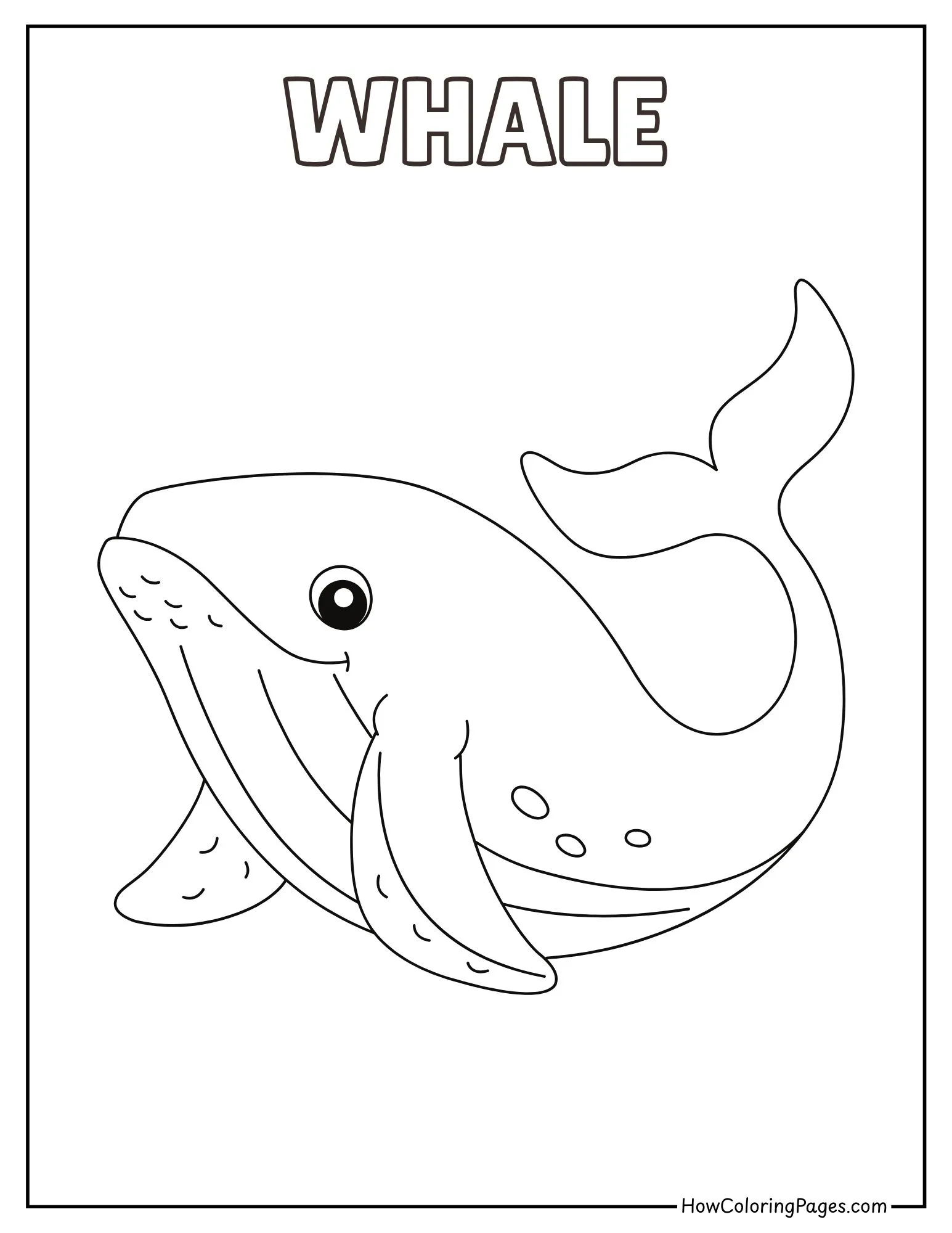 π Sea Animals Coloring Pages β Free Printable PDFs for Kids 13 Cartoon whale coloring page