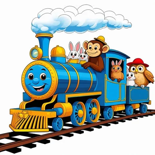 Trains coloring pages for kids