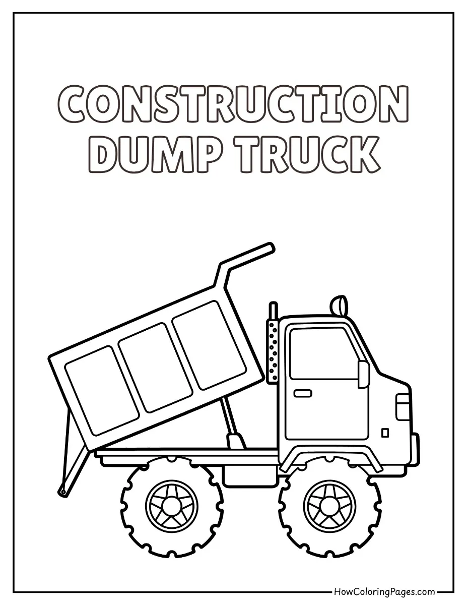 π Trucks Coloring Pages for Kids β Free PDF Printables 14 Big dump truck at work β construction vehicle coloring page for kids