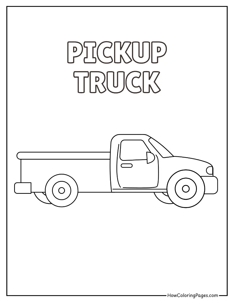 π Trucks Coloring Pages for Kids β Free PDF Printables 3 Simple pickup truck coloring page β great for vehicle-loving kids